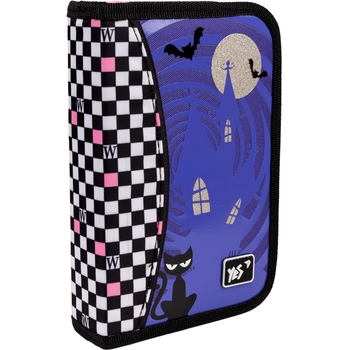 Пенал Yes Academy HP-02 жесткий, одинарный без клапана, черно-белый (533564) - Pampik