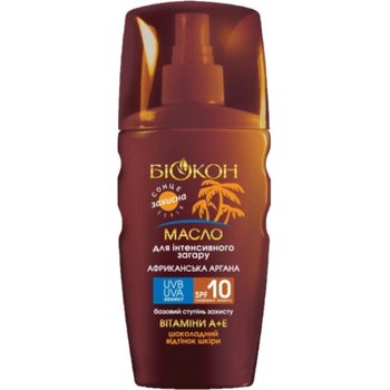 Масло-спрей для інтенсивної засмаги Біокон Африканська аргана SPF-10 160 мл - Pampik