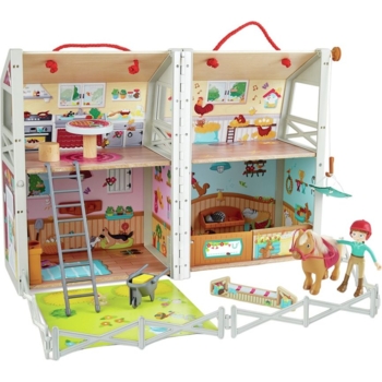 Деревянный набор Hape Ранчо для пони (E3409) - Pampik