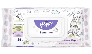 Волога серветка Bella Baby Happy Sensetive & Aloe Vera, 56 шт. - Pampik