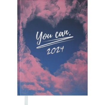 Ежедневник датированный Buromax Posh 2024 A5 голубой (BM.2118-10) - Pampik