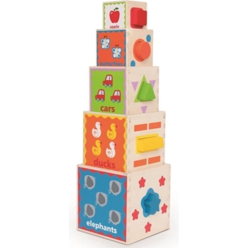 Дерев’яні кубики піраміди з сортером Hape (E0413) - Pampik