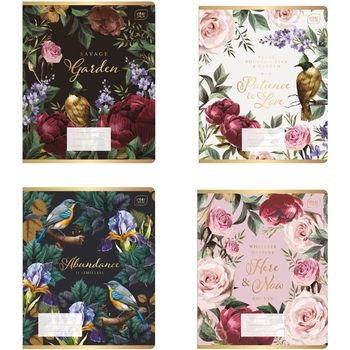 Набір зошитів учнівських Interdruk Premium Botanique 24 А5 в клітинку 48 аркушів 4 шт. (354242-4) - Pampik - 5