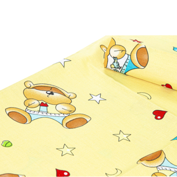 Багаторазова класична пелюшка Еко Пупс Ведмежа з місяцем 105х90 см жовта - Pampik - 2