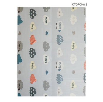 Дитячий килимок Poppet Літаюче слоненя та Ніжні хмаринки двосторонній складний 200х150x1 см (PP025-150H) - Pampik - 3