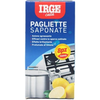 Шкребок металевий Irge для миття посуду з лимонним ароматом 8 шт - Pampik