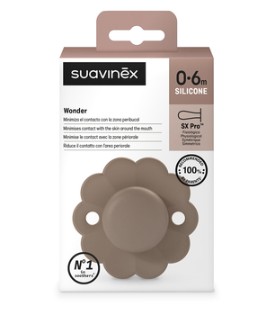 Пустушка фізіологічна Suavinex Wonder, силіконова, 0-6 місяців, коричневий (308381) - Pampik - 3