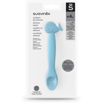 Ложка силиконовая Suavinex Animal с китом голубая (401352) - Pampik - 3