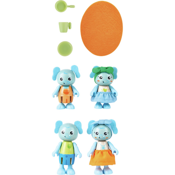 Деревянный набор Hape Семья слоников (E3527) - Pampik - 2