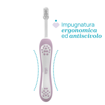 Зубна щітка Chicco для перших зубів, 6-36 міс., рожева - Pampik - 4