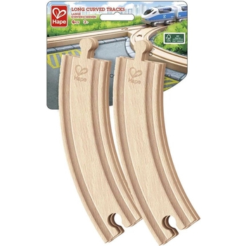 Набор для железной дороги Hape длинные изогнутые рельсы 4 шт. (E3777) - Pampik
