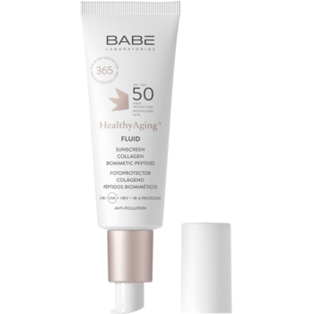 Сонцезахисний супер флюїд Babe Laboratorios Healthy Aging SPF 50 з колагеном і пептидами 40 мл - Pampik