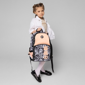 Рюкзак школьный Yes S-100 Anime полукаркасный, черный с персиковым (559579) - Pampik - 14