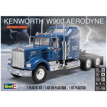 Сборная модель Revell Грузовой тягач Kenworth W900 уровень 4, масштаб 1:25, 115 деталей (RVL-11507) - Pampik