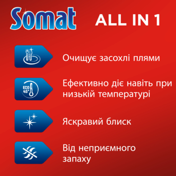 Таблетки для посудомийної машини Somat All in 1 Extra, 44 шт. - Pampik - 2