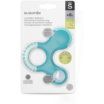 Прорізувач Suavinex з брязкальцем бірюзовий (400269/6) - Pampik - 2