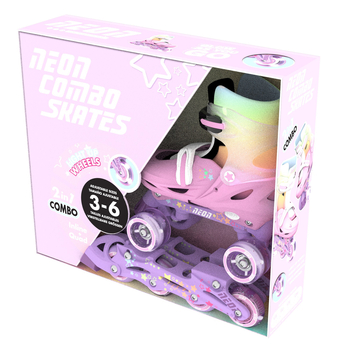 Роликові ковзани Neon Combo розмір 34-37 веселка (NC49R4) - Pampik - 4