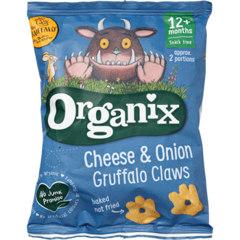 Снеки кукурузные Organix Груффало Сыр и лук, органические, с 12 месяцев, 15 г - Pampik