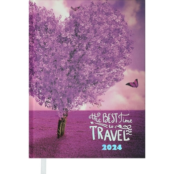 Ежедневник датированный Buromax Romantic 2024 A5 фиолетовый (BM.2170-07) - Pampik