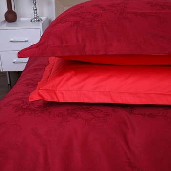 Простыня MirSon Сатин Жаккард 6040 Rosalie 110х160 см красная (2200009024009) - Pampik - 4