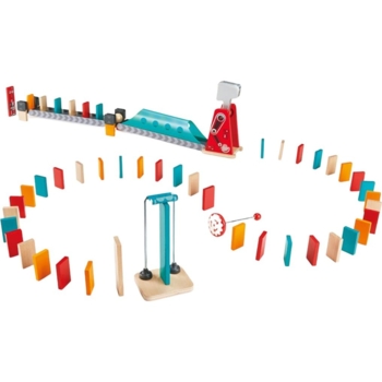 Динамічний конструктор Hape Ефект доміно Могутній молот 59 елементів (E1056) - Pampik