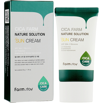 Крем сонцезахисний FarmStay Cica Farm Nature Solution Sun Cream SPF 50+ PA++++ із центелою 50 мл - Pampik - 2