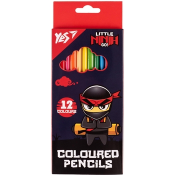 Карандаши цветные Yes Ninja 12 шт. (290716) - Pampik