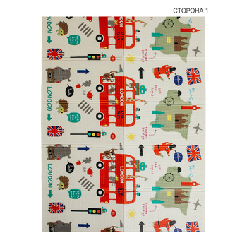 Дитячий килимок Poppet Екскурсія Лондон та Дорожній лабіринт двосторонній складний 200х150x1 см (PP026-150H) - Pampik - 2