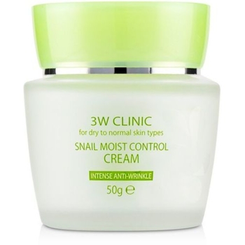 Крем для обличчя 3W Clinic Snail Moist Control Cream зволожуючий з равликовим муцином 50 г - Pampik