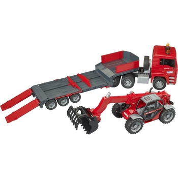 Игровой набор Bruder Тягач MAN TGA с прицепом и телескопический погрузчик Manitou MLT 633 1:16 (02774) - Pampik - 7