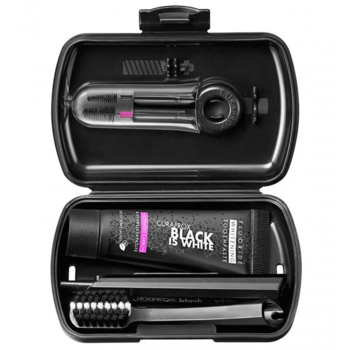 Дорожній набір для догляду за ротовою порожниною Curaprox Travel Set Black is White: Розкладна щітка CS5460 Ultra Soft + Зубна паста з активованим вугіллям Black is White 10 мл + Йоржики + Тревел-кейс - Pampik