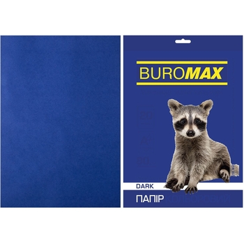 Бумага цветная Buromax Dark А4 20 листов темно-синяя (BM.2721420-02) - Pampik