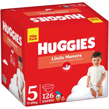 Підгузки на липучках Huggies Little Movers 5 (11-25 кг), 126 шт. - Pampik - 3