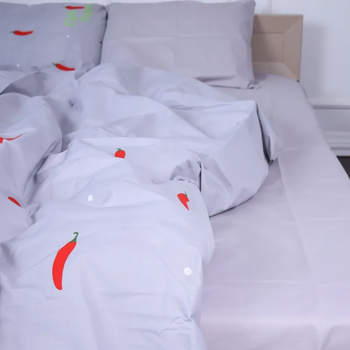 Простирадло MirSon Бязь 17-4754 Benvenuto 110х160 см світло-сіре (2200008937393) - Pampik - 5