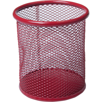 Подставка для ручек Buromax круглая 80х80х97 мм красная (BM.6202-05) - Pampik