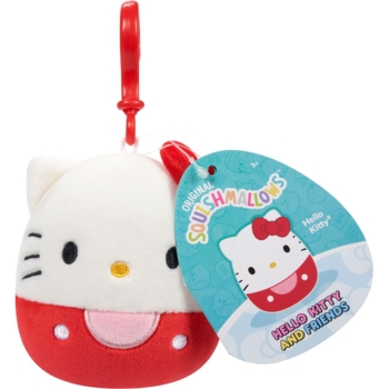 М'яка іграшка-брелок Squishmallows Hello Kitty Hello Kitty на кліпсі, 9 см (SQSN00269-Ph20) - Pampik - 3