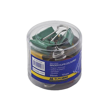 Біндер Buromax 25 мм 12 шт. кольорові (BM.5354) - Pampik