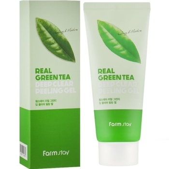 Пилинг-скатка FarmStay Real Green Tea Deep Clear Peeling Gel с экстрактом зеленого чая 100 мл - Pampik