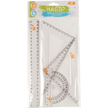 Набір лінійок Yes 4 предмети лінійка 25 см (370261) - Pampik