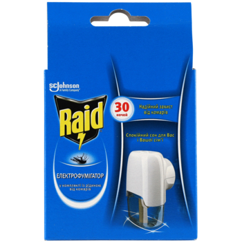 Электрофумигатор с жидкостью против комаров Raid 30 ночей - Pampik