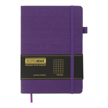 Блокнот деловой Buromax Color Tunes А5 96 л. в клеточку обложка из искусственной кожи фиолетовый (BM.295100-07) - Pampik - 2