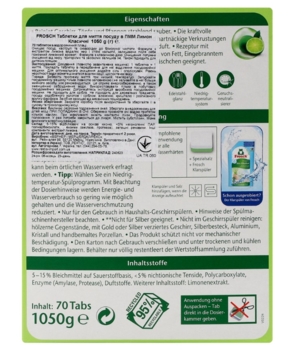 Таблетки Frosch Classic Лимон для миття посуду в посудомийних машинах, 70 шт. х 15 г - Pampik - 3