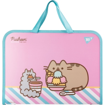 Папка-портфель Yes Pusheen Stormy FC на молнии с тканевыми ручками (492238) - Pampik