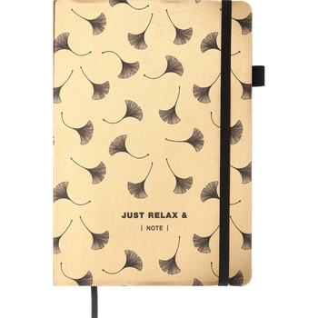 Блокнот деловой Buromax Relax А5 96 л. в точку обложка искусственная кожа золотой (BM.295301-23) - Pampik