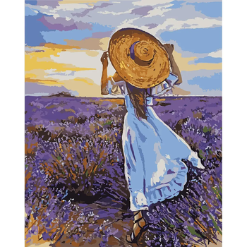 Картина по номерам Santi Девушка в лаванде 40х50 см - Pampik