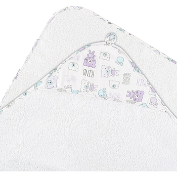 Уголок махровый Home line тедди 90х90 см белый с сиреневым и бирюзовым (179692) - Pampik - 2