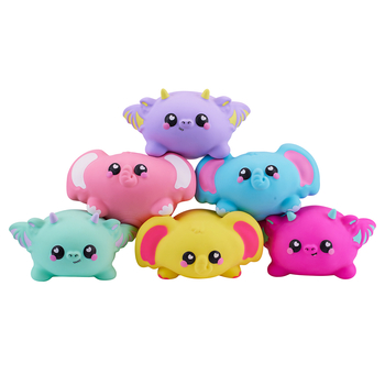 Игрушка-антистресс Smooshzees Snugzees Слон Баблз коллекционная розовая (8232) - Pampik - 5