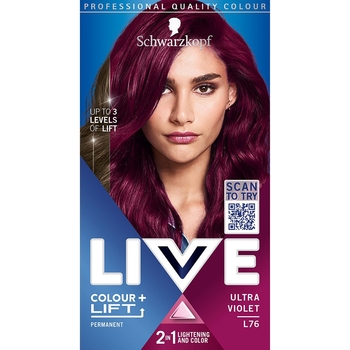 Стійка фарба для волосся Schwarzkopf Live Colour + Lift L76 Ultra Violet - Pampik - 2