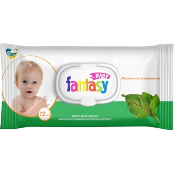 Серветки вологі Fantasy для дітей із соком подорожника, 72 шт. - Pampik