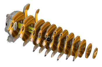 Збірна 3Д модель Eugy Зоопарк Лев (XEG-070) - Pampik - 2